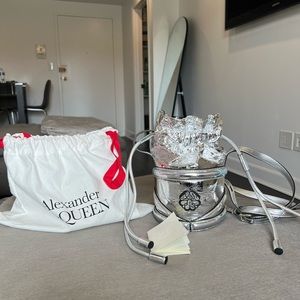 Alexander McQueen logo printed drawstring bucket bag